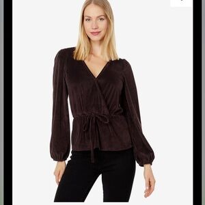 Madewell Corduroy Fuji Wrap Front Tie Brown Raisin S